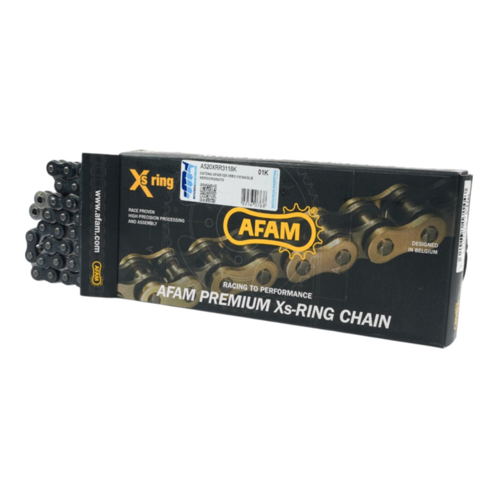 Catena AFAM 520 XRR3 - 118 maglie - Nero/cromato - con XS-ring cod. A520XRR3118K
