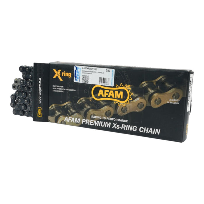 Catena AFAM 520 XRR3 - 118 maglie - Nero/cromato - con XS-ring cod. A520XRR3118K