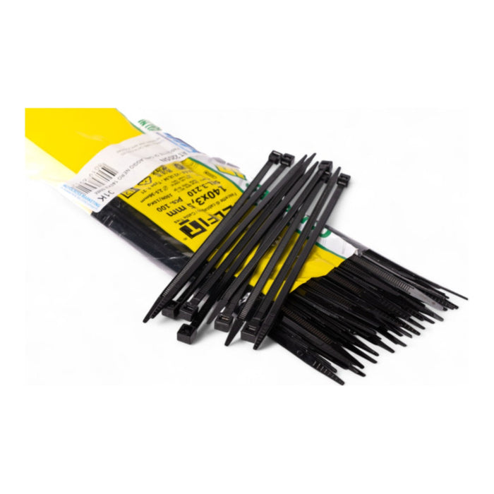 Fascette di cablaggio nere 140 × 3,5 mm