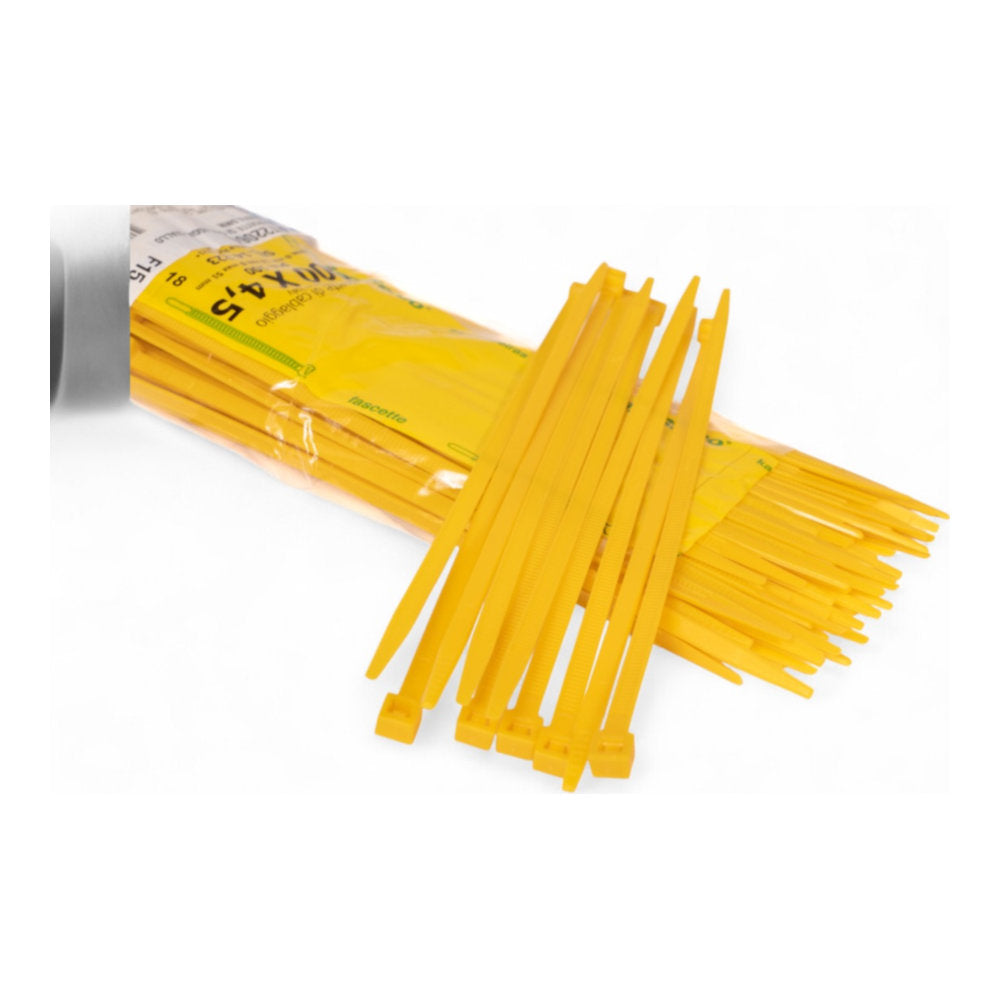 Fascette di cablaggio gialle 200 × 4,5 mm