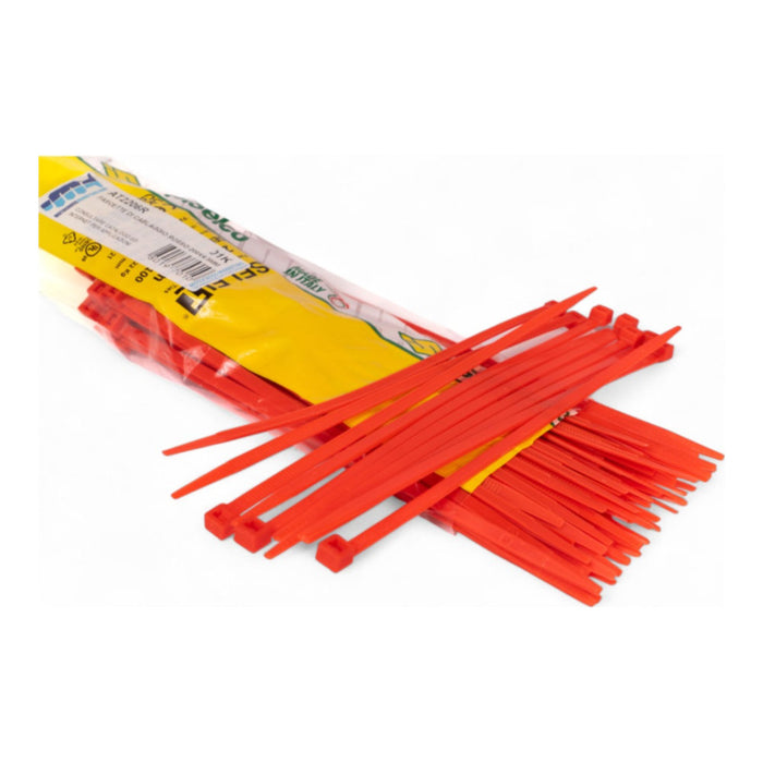 Fascette di cablaggio rosse 200 × 4,5 mm