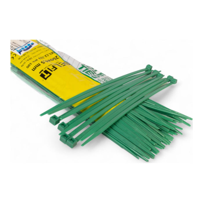 Fascette di cablaggio verdi 200 × 4,5 mm