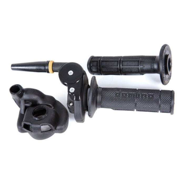 Comando gas con manopole e cuffia coprigasDOMINO "HR" Minicross/Enduro 4T monofilo per BETA, KTM cod. AV2324