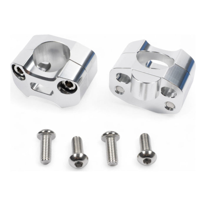 Adattatori rialzati in alluminio anodizzato da 16mm per passare da manubrio ø 22mm a ø 28,6mm cod. AV2341