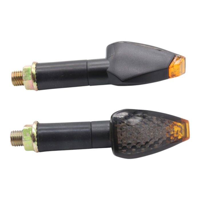 Indicatori di direzione omologati ECE - lente fumé - luce LED arancione - lunghezza 87mm cod. AV3511