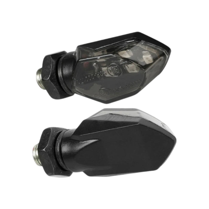 Indicatori di direzione omologati ECE - lente fumé - luce LED arancione - lunghezza 35mm cod. AV3513