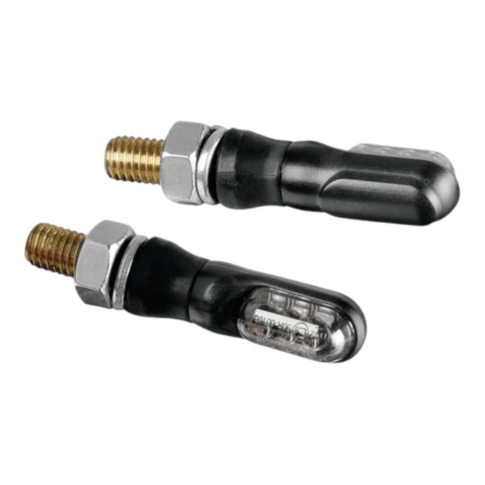 Indicatori di direzione omologati ECE - lente fumé - luce LED arancione - lunghezza 35mm cod. AV3514