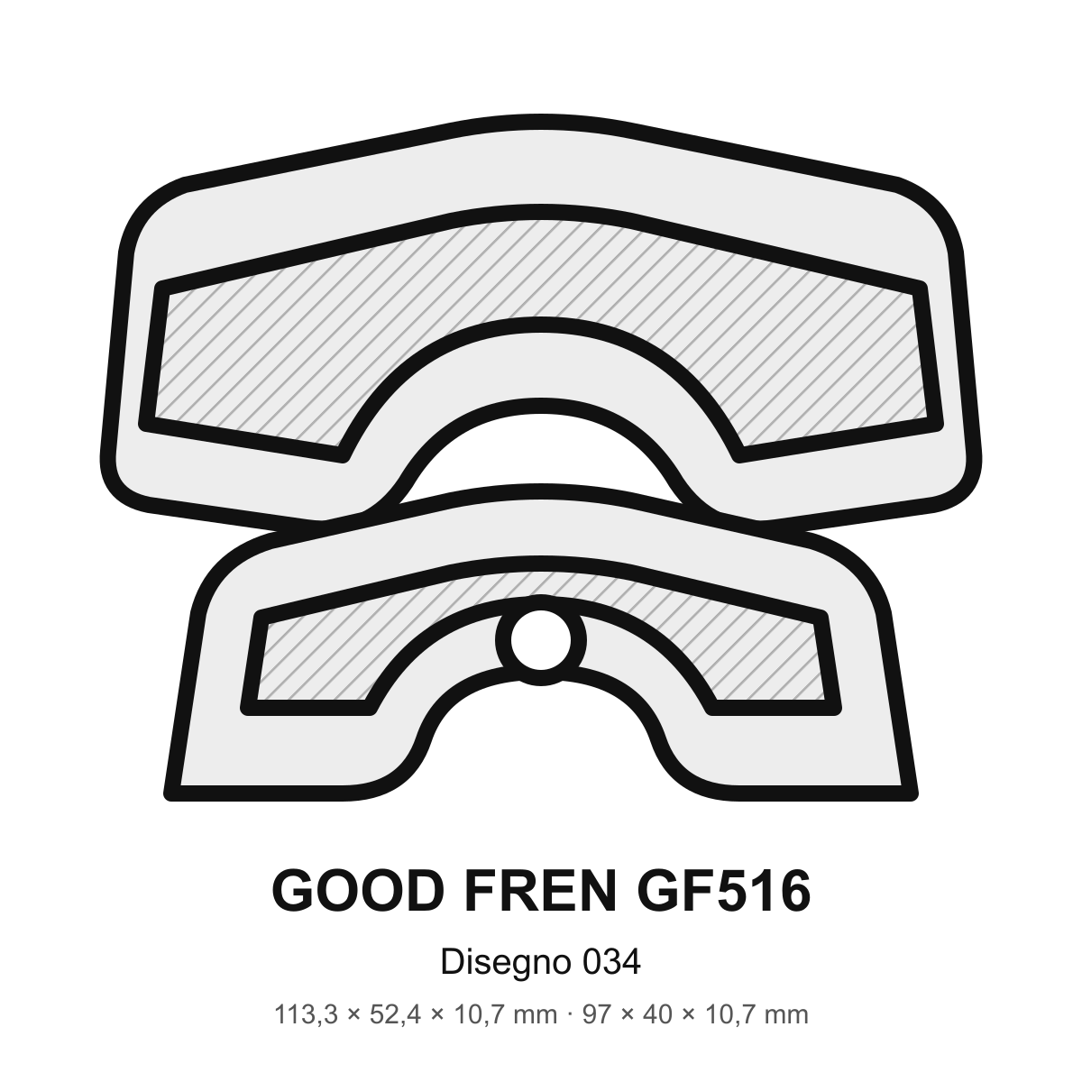 Pastiglie freno Good Fren GF516 - disegno 034