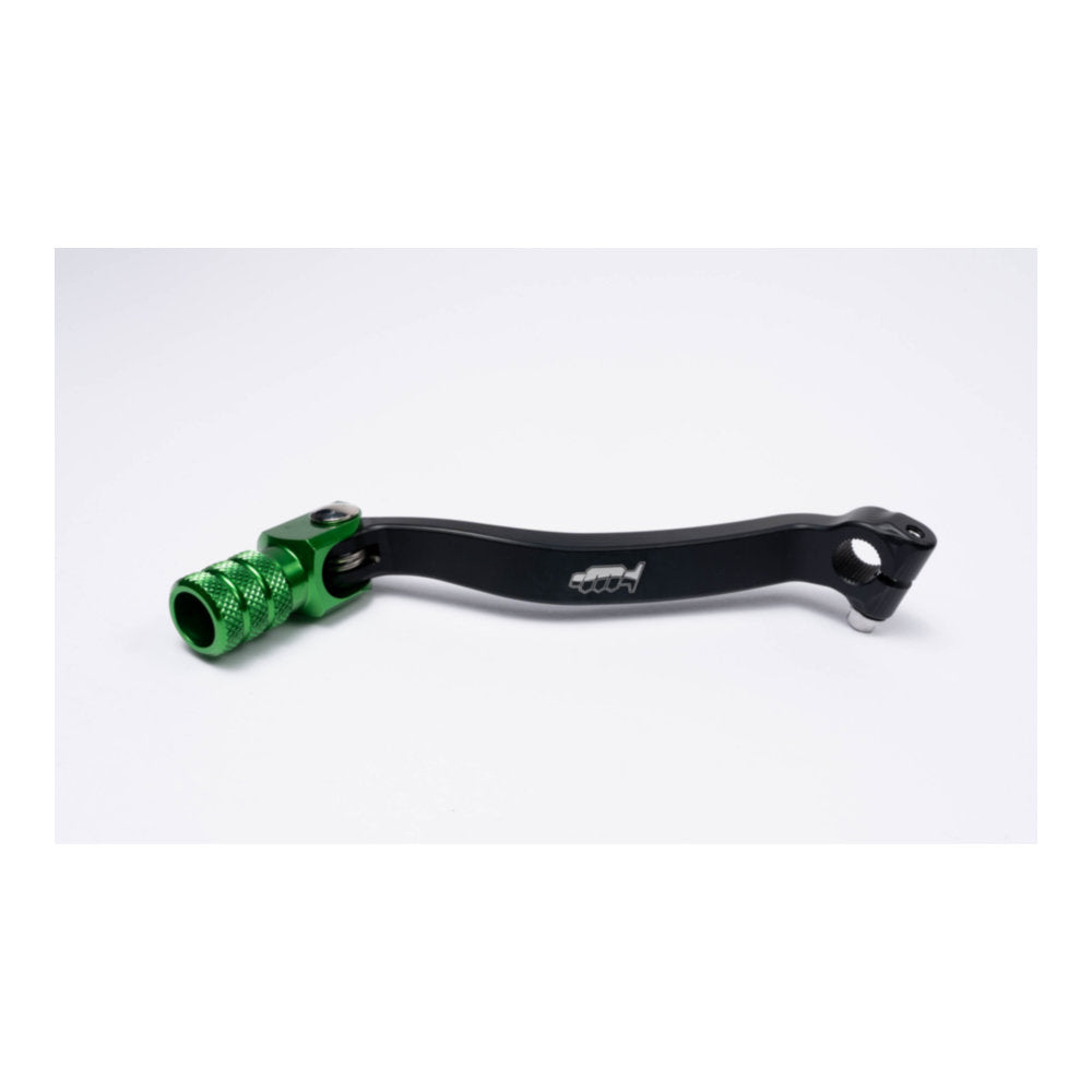 Leva cambio in alluminio CNC KX 250 F - corpo nero, puntale verde per KAWASAKI cod. LCP4336V