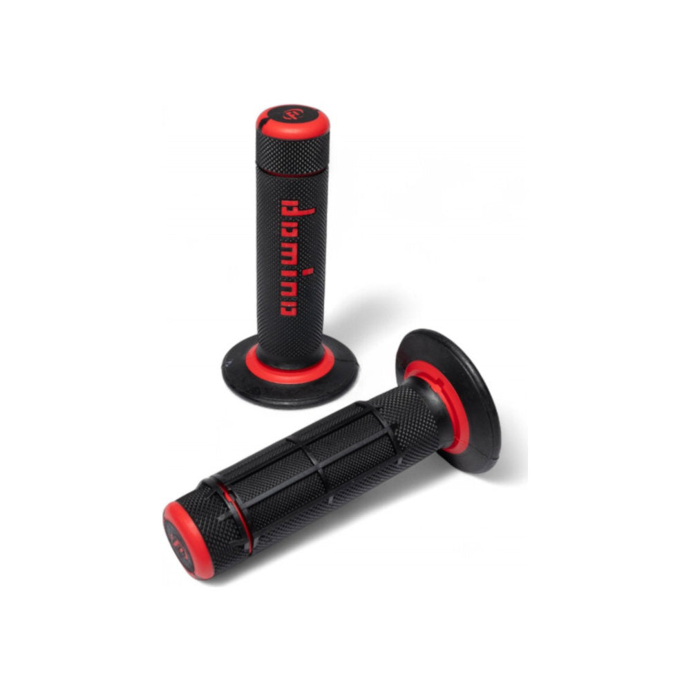 Manopole DOMINO off-road A020 - Nero/rosso cod. MN1592