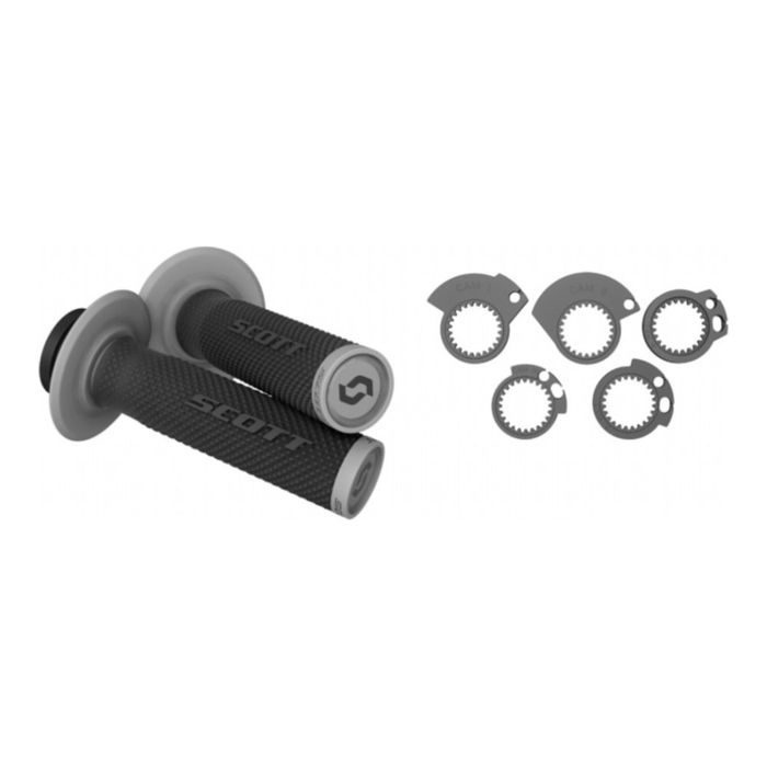 Manopole Lock-On SCOTT SXII con ghiere - Nero/grigio per FANTIC, GAS GAS, HONDA, HUSQVARNA, KAWASAKI, KTM, SHERCO, SUZUKI, TM, TRIUMPH cod. MNL1635