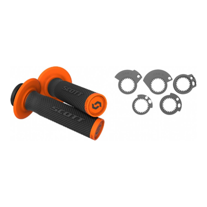 Manopole Lock-On SCOTT SXII con ghiere - Nero/arancione per FANTIC, GAS GAS, HONDA, HUSQVARNA, KAWASAKI, KTM, SHERCO, SUZUKI, TM, TRIUMPH cod. MNL1637