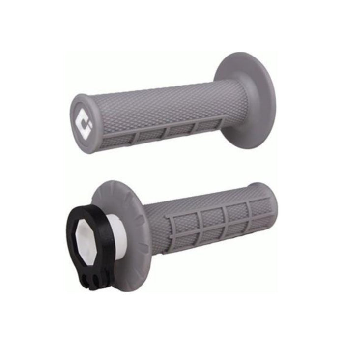 Manopole Lock-ON ODI V2 Half-Waffle MX - Grigio per BETA, FANTIC, GAS GAS, HONDA, HUSABERG, HUSQVARNA, KAWASAKI, KTM, SUZUKI, TM ecc. cod. MNL1700G