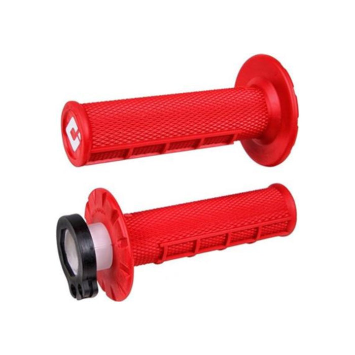 Manopole Lock-ON ODI V2 Half-Waffle MX - Rosso per BETA, FANTIC, GAS GAS, HONDA, HUSABERG, HUSQVARNA, KAWASAKI, KTM, SUZUKI, TM, TRIUMPH cod. MNL1700R