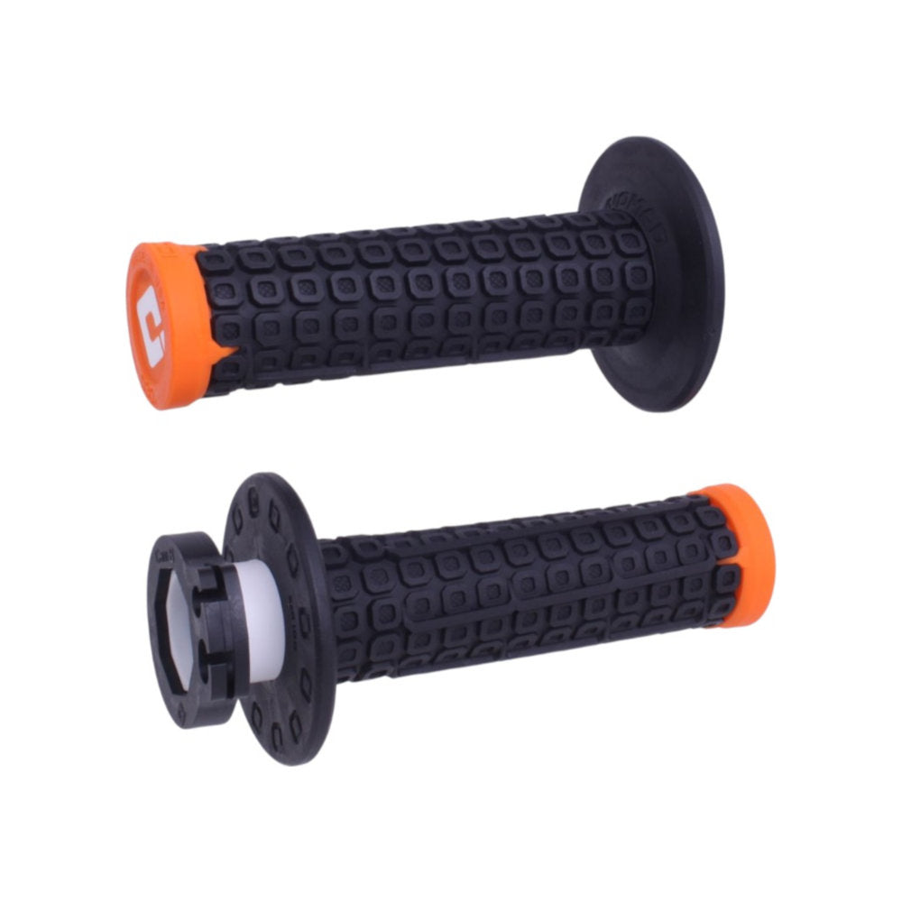 Manopole Lock-ON ODI V2 nomad - Nero/arancione per BETA, FANTIC, GAS GAS, HONDA, HUSABERG, HUSQVARNA, KAWASAKI, KTM, SUZUKI, TM ecc. cod. MNL1709NA