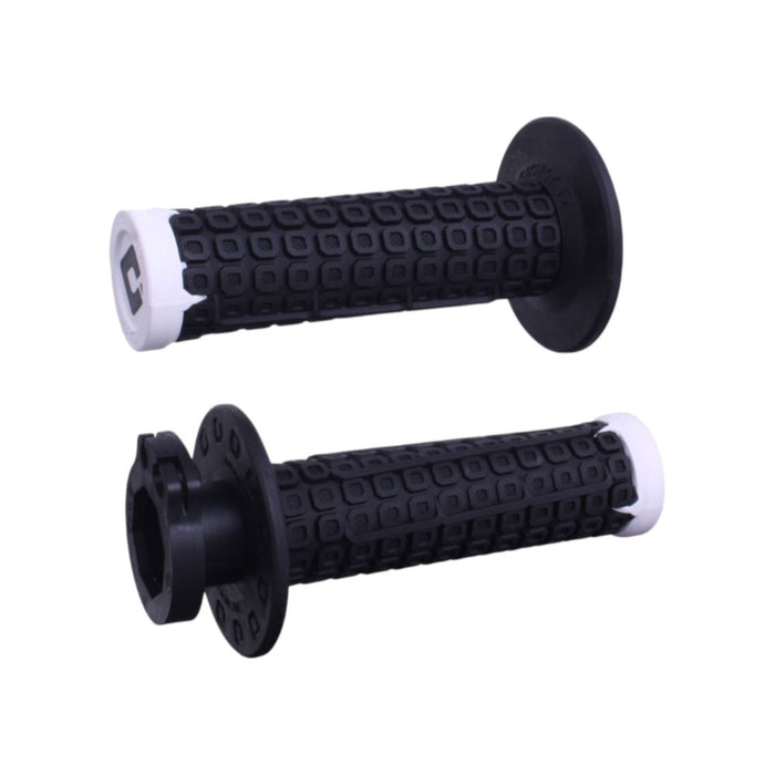 Manopole Lock-ON ODI V2 nomad - Nero/bianco per BETA, FANTIC, GAS GAS, HONDA, HUSABERG, HUSQVARNA, KAWASAKI, KTM, SUZUKI, TM, TRIUMPH cod. MNL1709NB