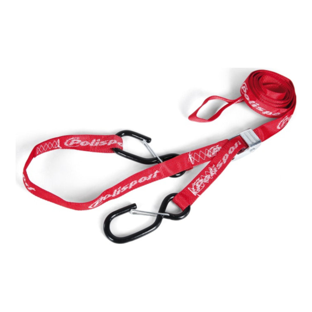Cinghie ancoraggio con ganci a "S" plastificati POLISPORT - Larghezza 22mm, lunghezza 2,2m (2 pezzi) cod. P8980400001