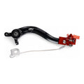 Pedale freno forgiato nero con puntale snodato CNC arancione per KTM cod. PDS916A