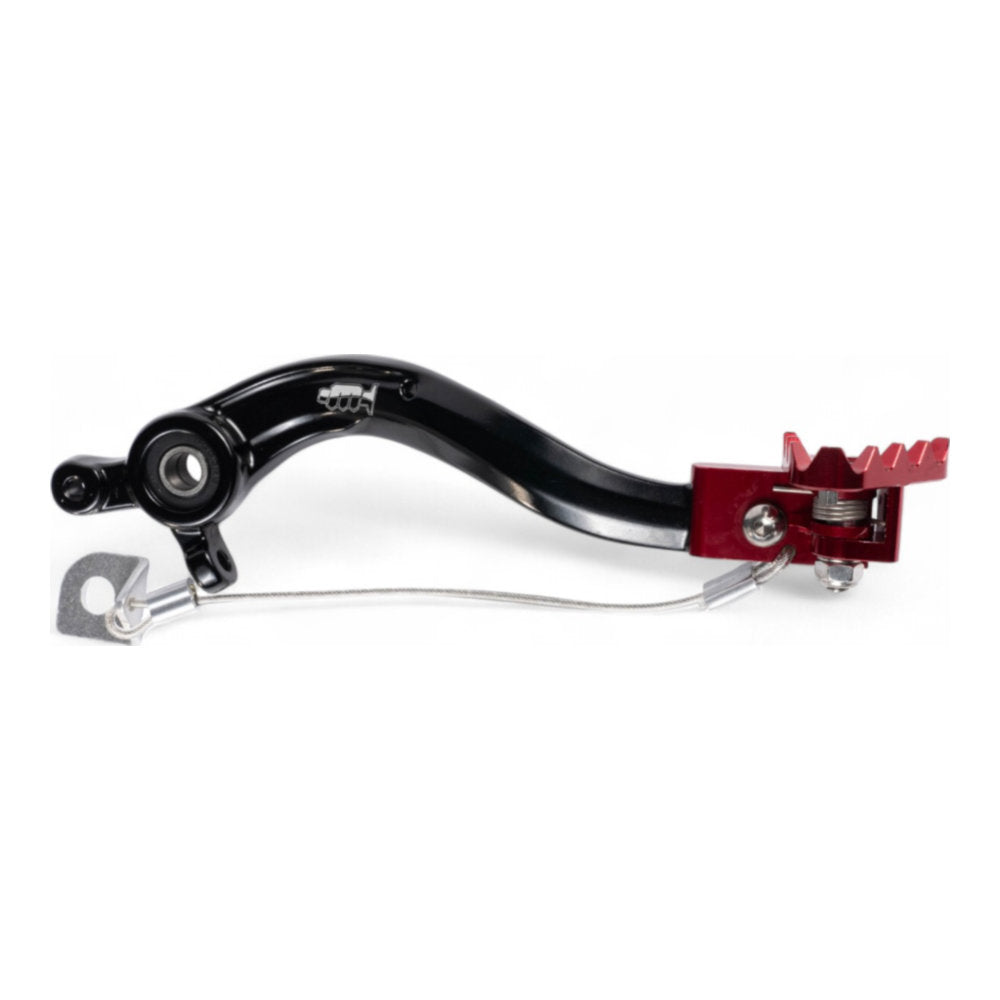 Pedale freno forgiato nero con puntale snodato CNC rosso per GAS GAS cod. PDS916R