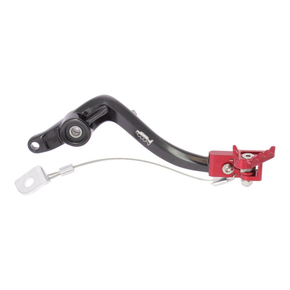 Pedale freno forgiato nero con puntale snodato rosso  EC 250/300 18-19 per GAS GAS cod. PDS921R