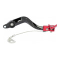 Pedale freno forgiato nero con puntale snodato CNC rosso per BETA cod. PDS922R