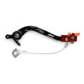 Pedale freno forgiato nero con puntale snodato CNC arancione per KTM cod. PDS923A