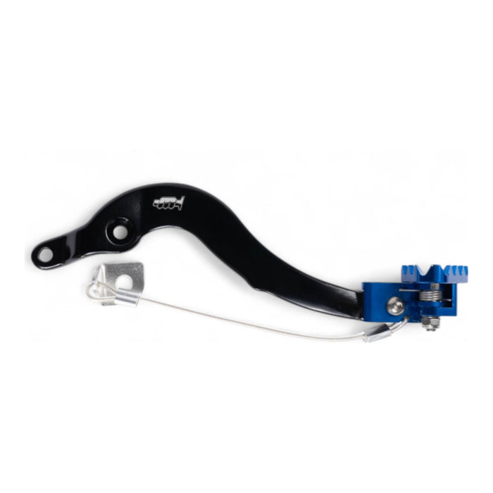 Pedale freno forgiato nero con puntale snodato CNC blu per TM cod. PDS924B