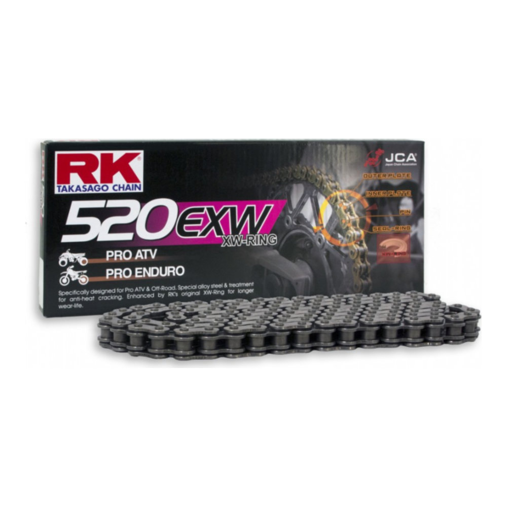 Catena RK 520 EXW - 120 maglie - Nero - con XW-ring cod. RK520EXW120N