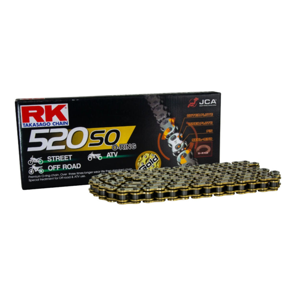 Catena RK 520 SO - 120 maglie - Oro - con O-ring cod. RK520SO120G