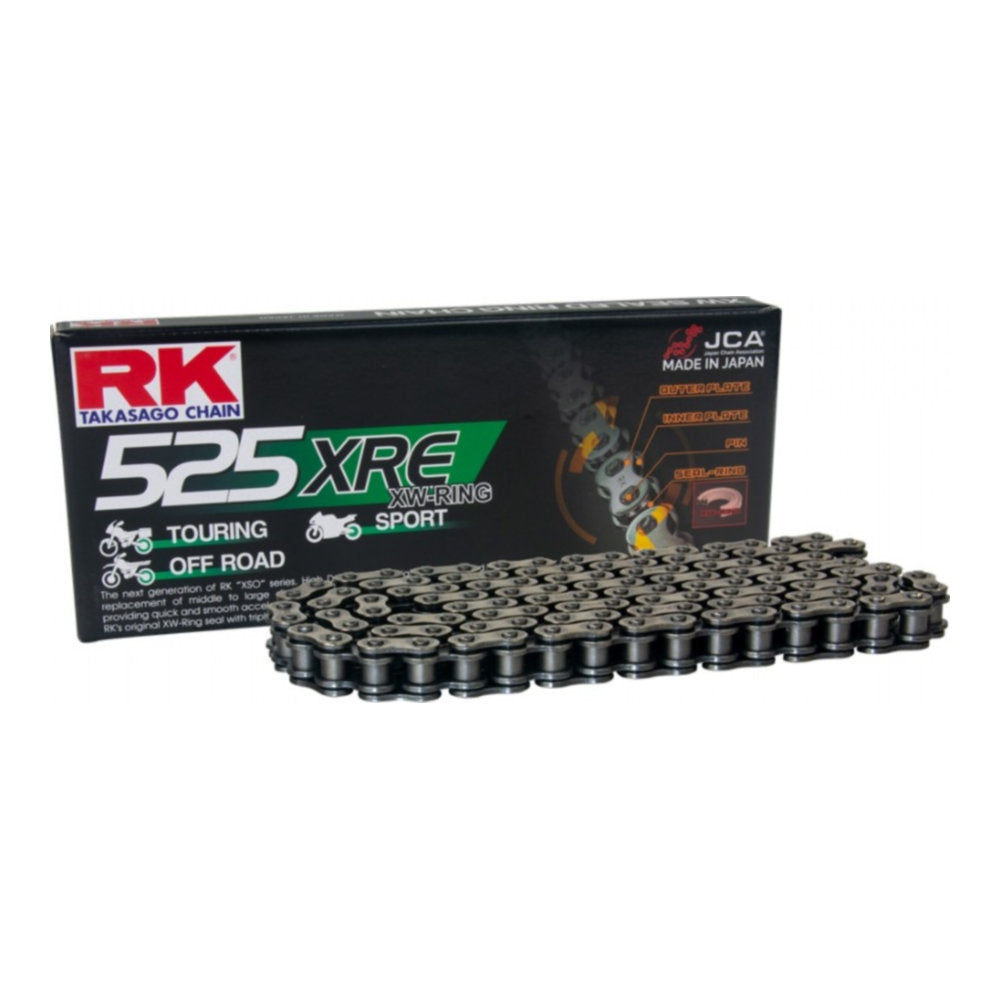 Catena RK 525 XRE - 124 maglie - Nero - con XW-ring cod. RK525XRE124N