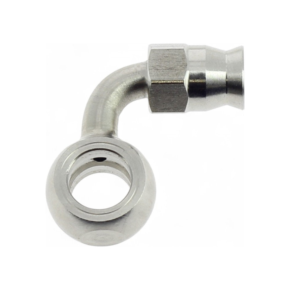 Raccordo occhiello piegato lateralmente a 90° in acciaio inox cod. RTF061