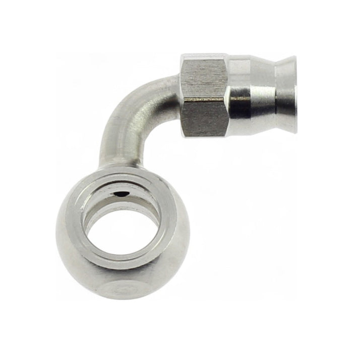 Raccordo occhiello piegato lateralmente a 90° in acciaio inox cod. RTF061