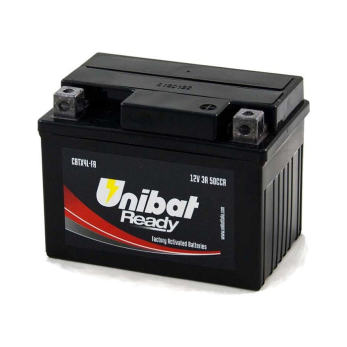 Batteria UNIBAT Ready CBTX4L-FA  /  YTX4L-BS per GILERA, HUSABERG, HUSQVARNA, KTM, KYMCO, PIAGGIO, SUZUKI, YAMAHA cod. UB001RD