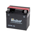 Batteria UNIBAT MF CBTX5L-BS  /  YTX5LBS per APRILIA, BETA, HONDA, HUSABERG, HUSQVARNA, KTM, KYMCO, SHERCO, YAMAHA cod. UB002MF