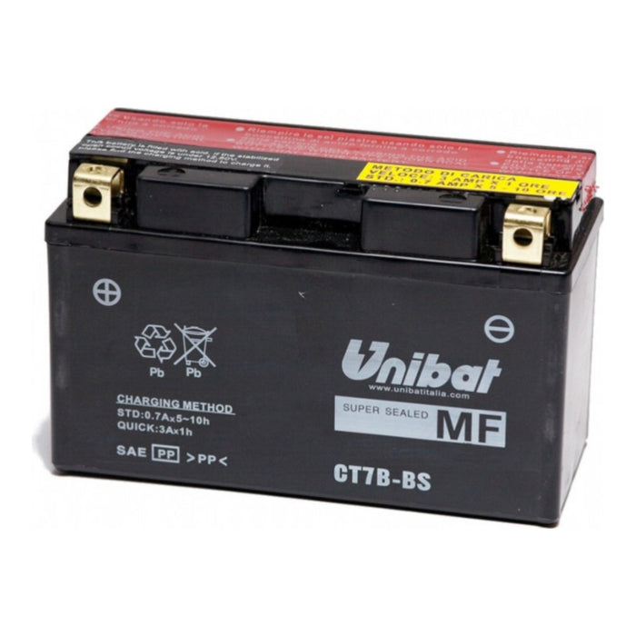 Batteria UNIBAT MF CT7B-BS  /  YT7B-BS per DUCATI, MBK, SUZUKI, TRIUMPH, YAMAHA cod. UB006MF