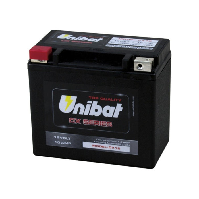 Batteria UNIBAT CX CX12  /  YTX12-BS per APRILIA, BMW, GILERA, HONDA, KAWASAKI, KYMCO, PIAGGIO, SUZUKI, TRIUMPH, YAMAHA cod. UB012CX
