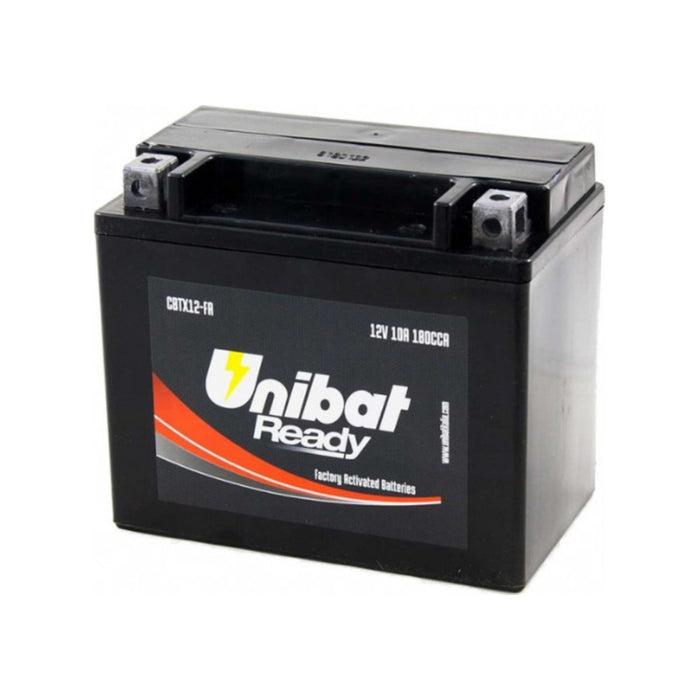 Batteria UNIBAT Ready CBTX12-FA  /  YTX12-BS per APRILIA, BMW, GILERA, HONDA, KAWASAKI, KYMCO, PIAGGIO, SUZUKI, TRIUMPH, YAMAHA cod. UB012RD