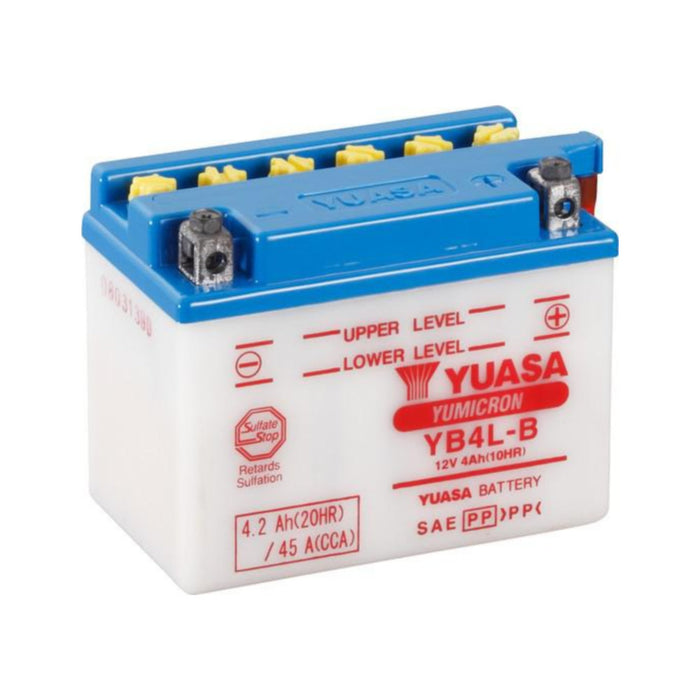 Batteria YUASA YB4L-B per APRILIA, DERBI, MALAGUTI, MBK, PIAGGIO, YAMAHA cod. YU0434